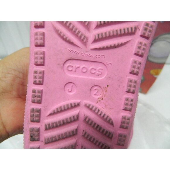 Pink Crocs Jibbitz Charm Clogs Kids Size J2 Durable Lightweight Shoes - Picture 3 of 8
